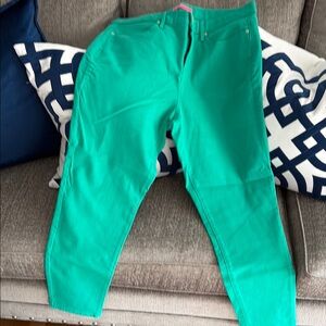 NWOT Lilly Pulitzer Green Skinny Jeans Sz 16